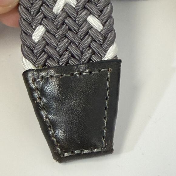 Johnston Murphy Braided Golf Belts Lot Of 2 Men’s 34 Grey and Tan Khaki - Picture 4 of 7